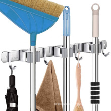 Wall Mounted Broom Mop Holder High Capacity Multifunctional Stainless Steel Organizer Kitchen Accessories